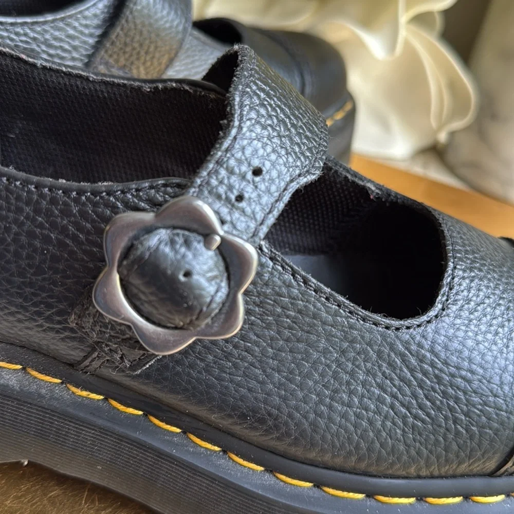 Dr Martens Women's Addina Flower Buckle Platforms